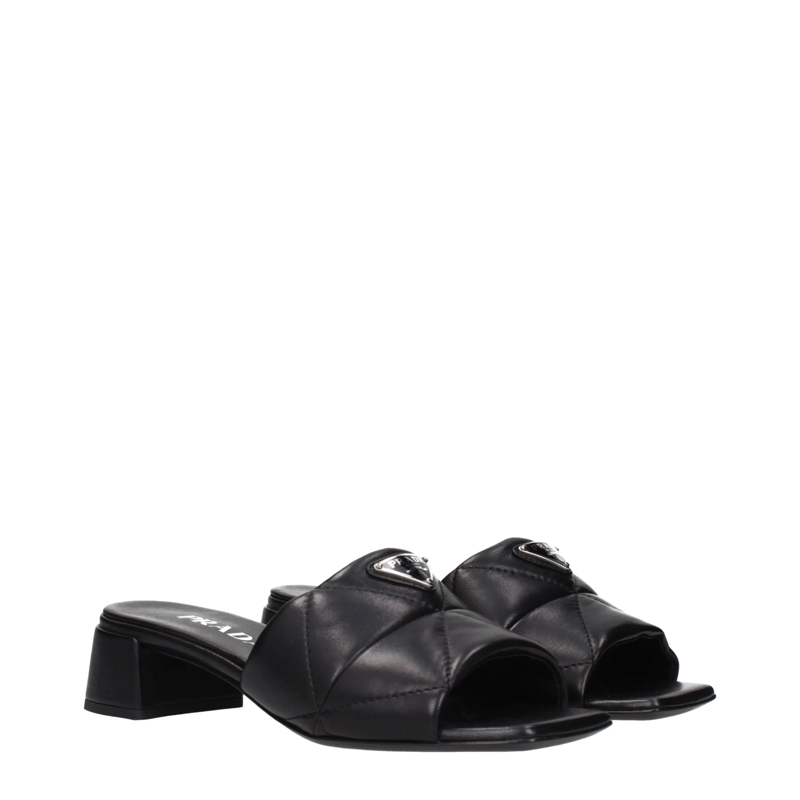 Prada Black Leather Flat Sandals sold by Siebentaschen product image thumbnail 2