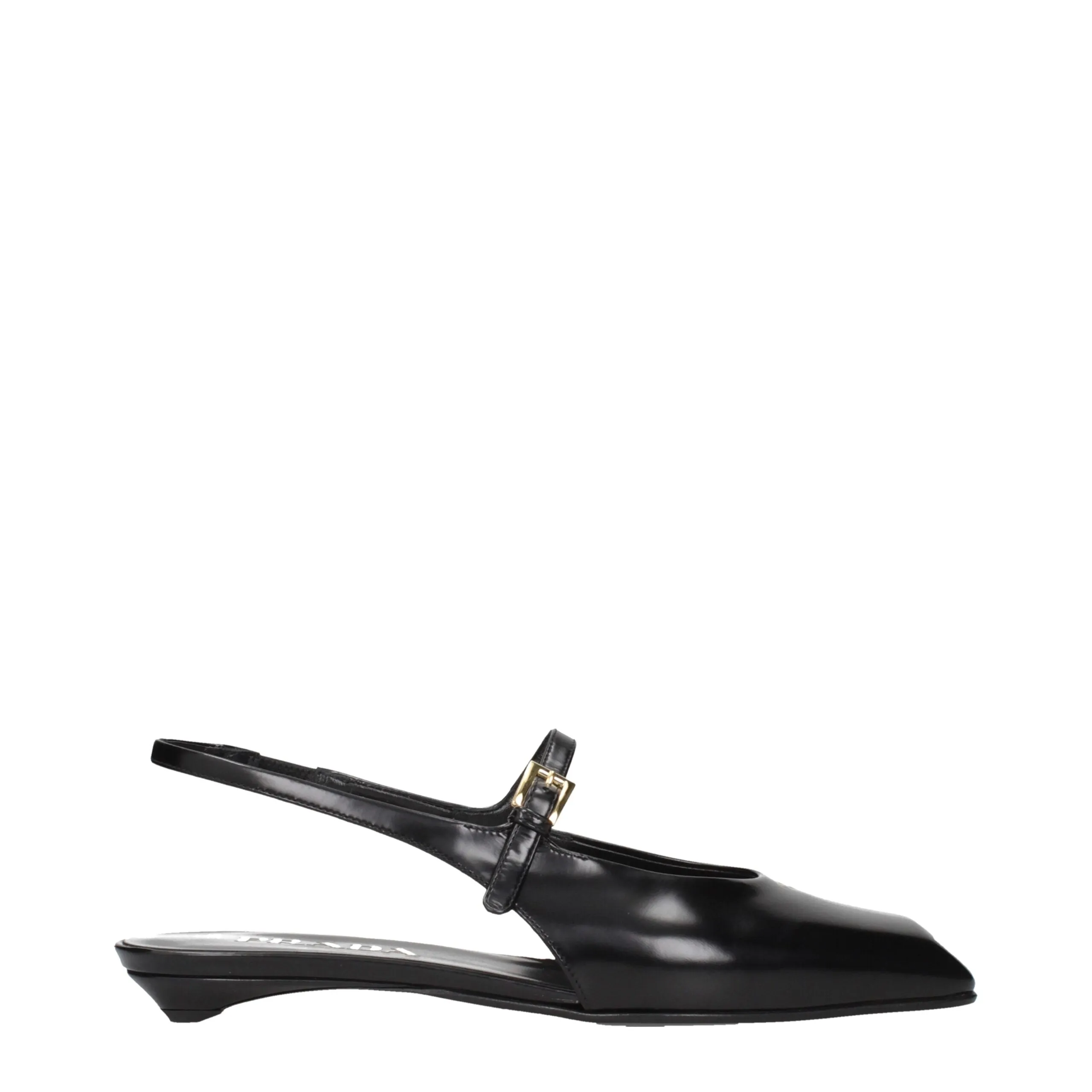 Prada Black Leather Flat Sandals sold by Siebentaschen