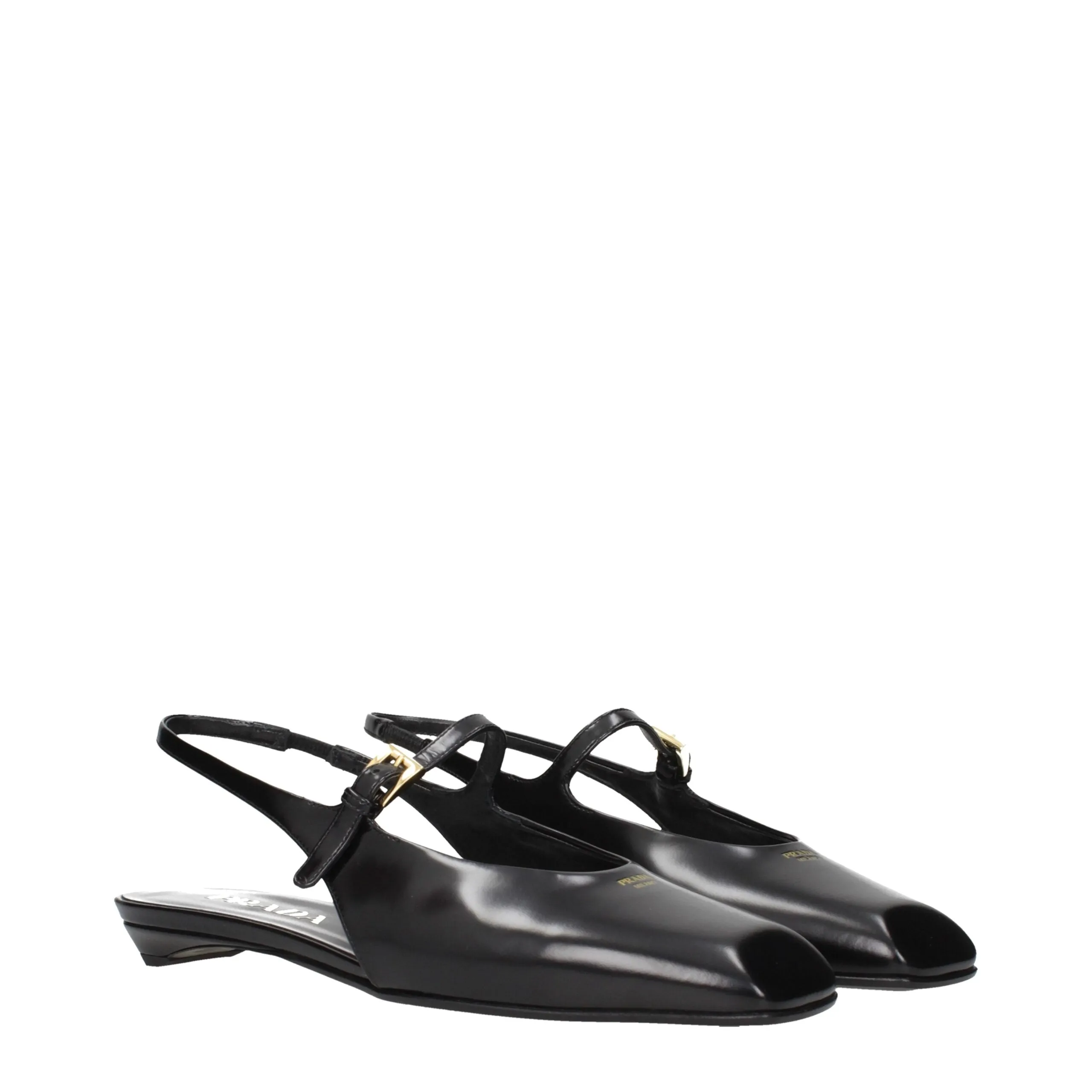 Prada Black Leather Flat Sandals sold by Siebentaschen product image thumbnail 2