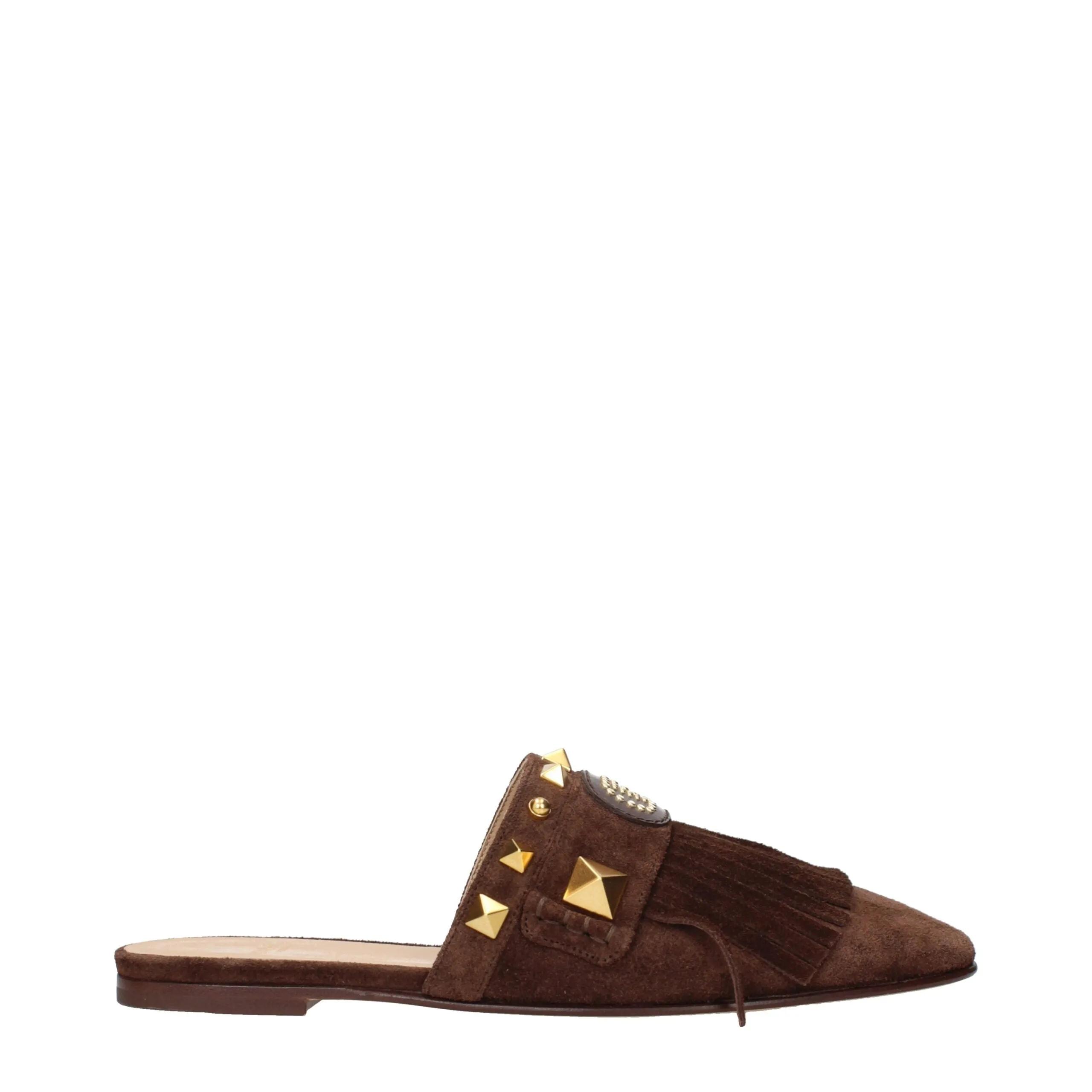 Valentino Garavani Brown Leather Slippers sold by Siebentaschen