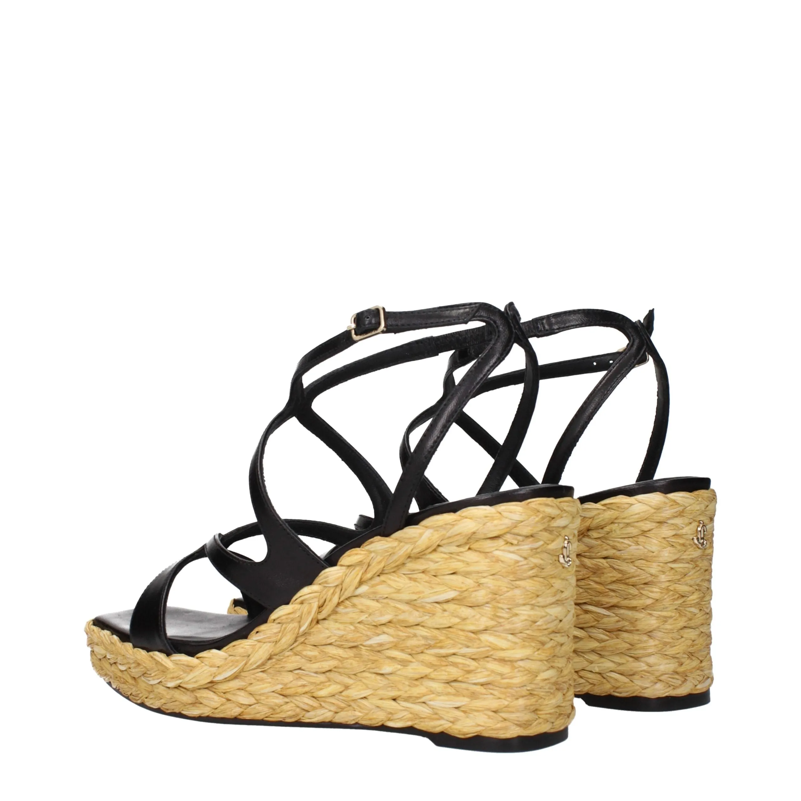 Jimmy Choo Black Leather Wedge Sandals sold by Siebentaschen product image thumbnail 4