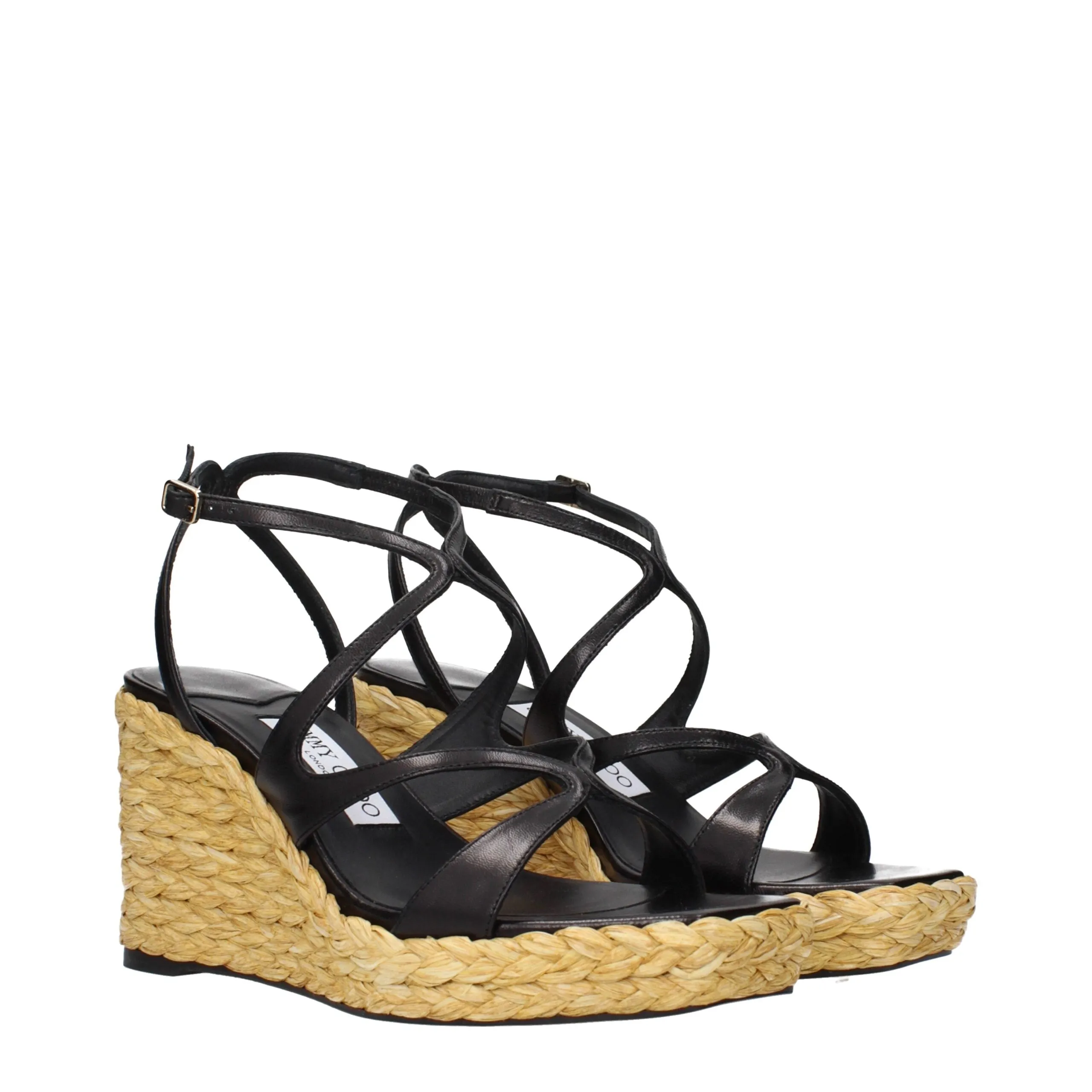 Jimmy Choo Black Leather Wedge Sandals sold by Siebentaschen product image thumbnail 2