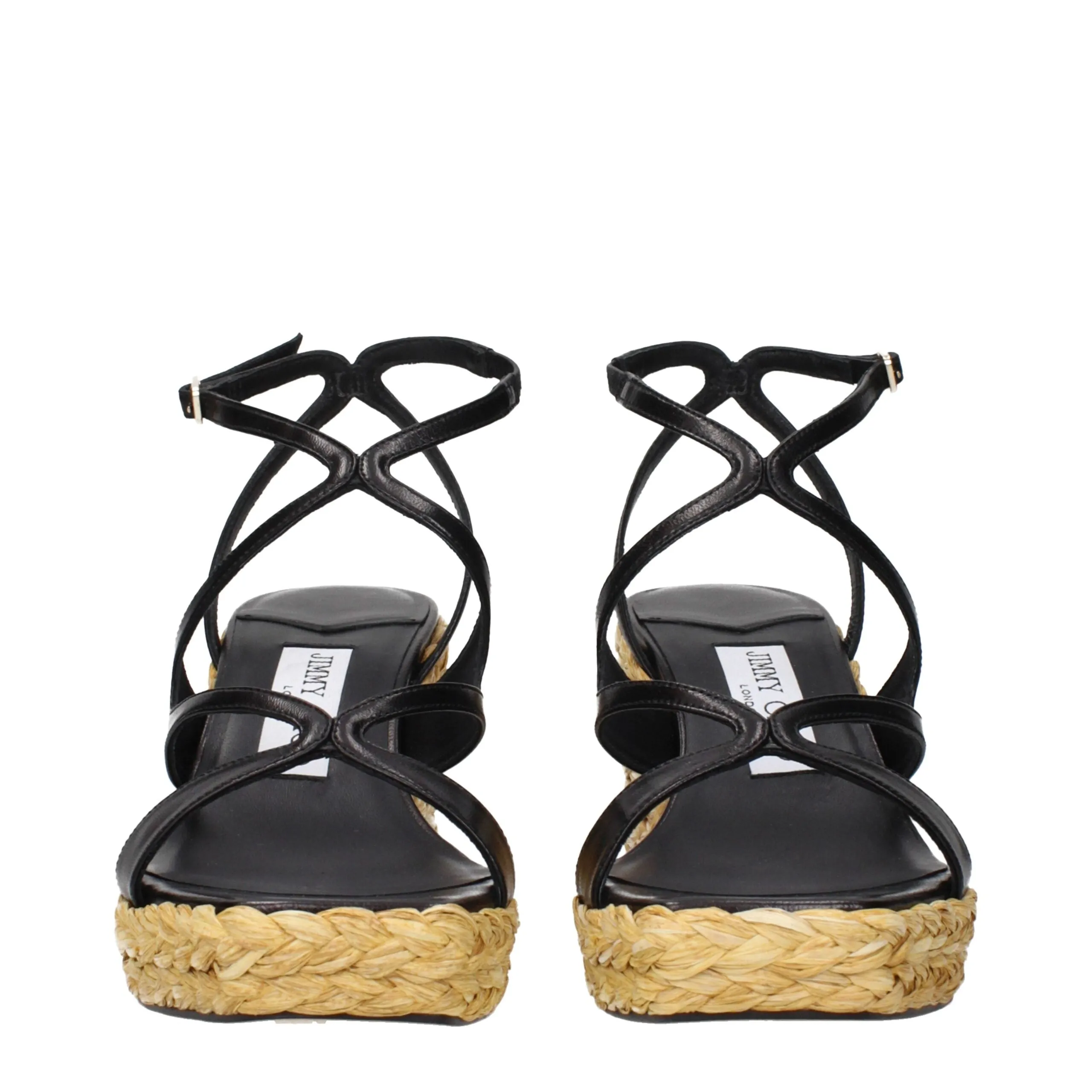 Jimmy Choo Black Leather Wedge Sandals sold by Siebentaschen product image thumbnail 3