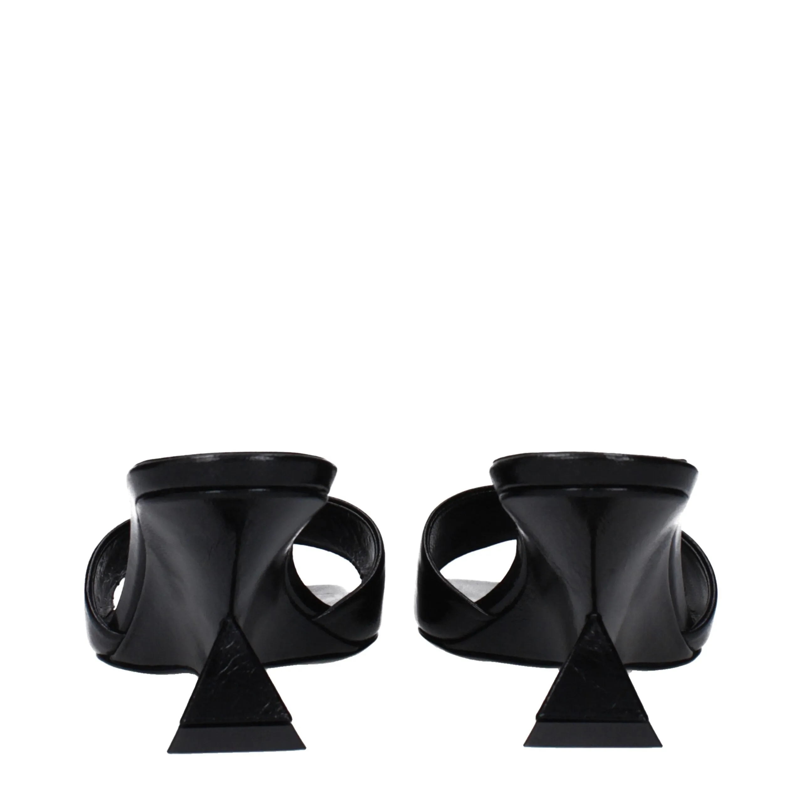 The Attico Black Leather Flat Sandals sold by Siebentaschen product image thumbnail 5