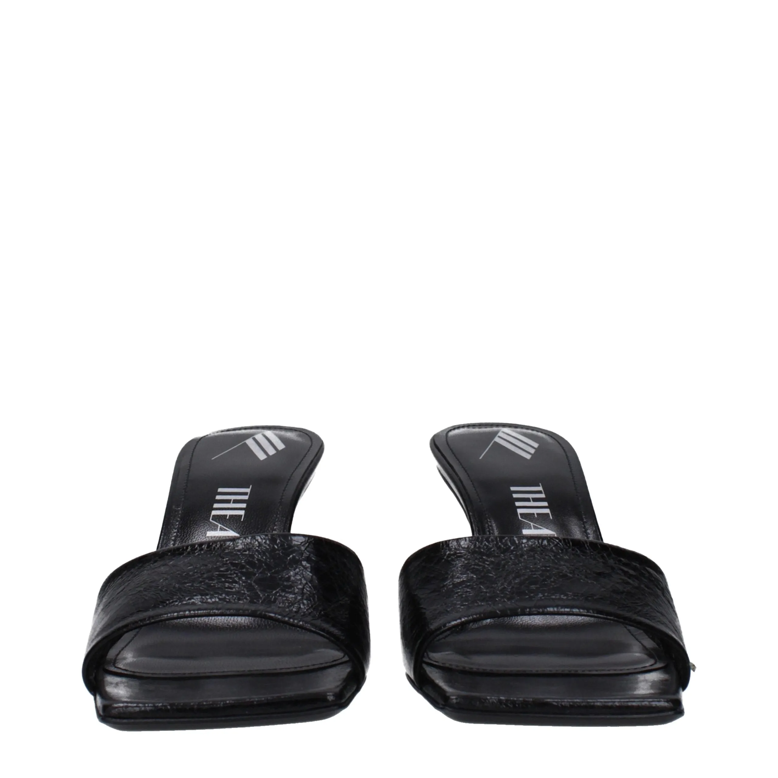 The Attico Black Leather Flat Sandals sold by Siebentaschen product image thumbnail 3