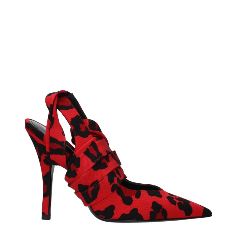 The Attico Red Fabric High Heel Pumps sold by Siebentaschen