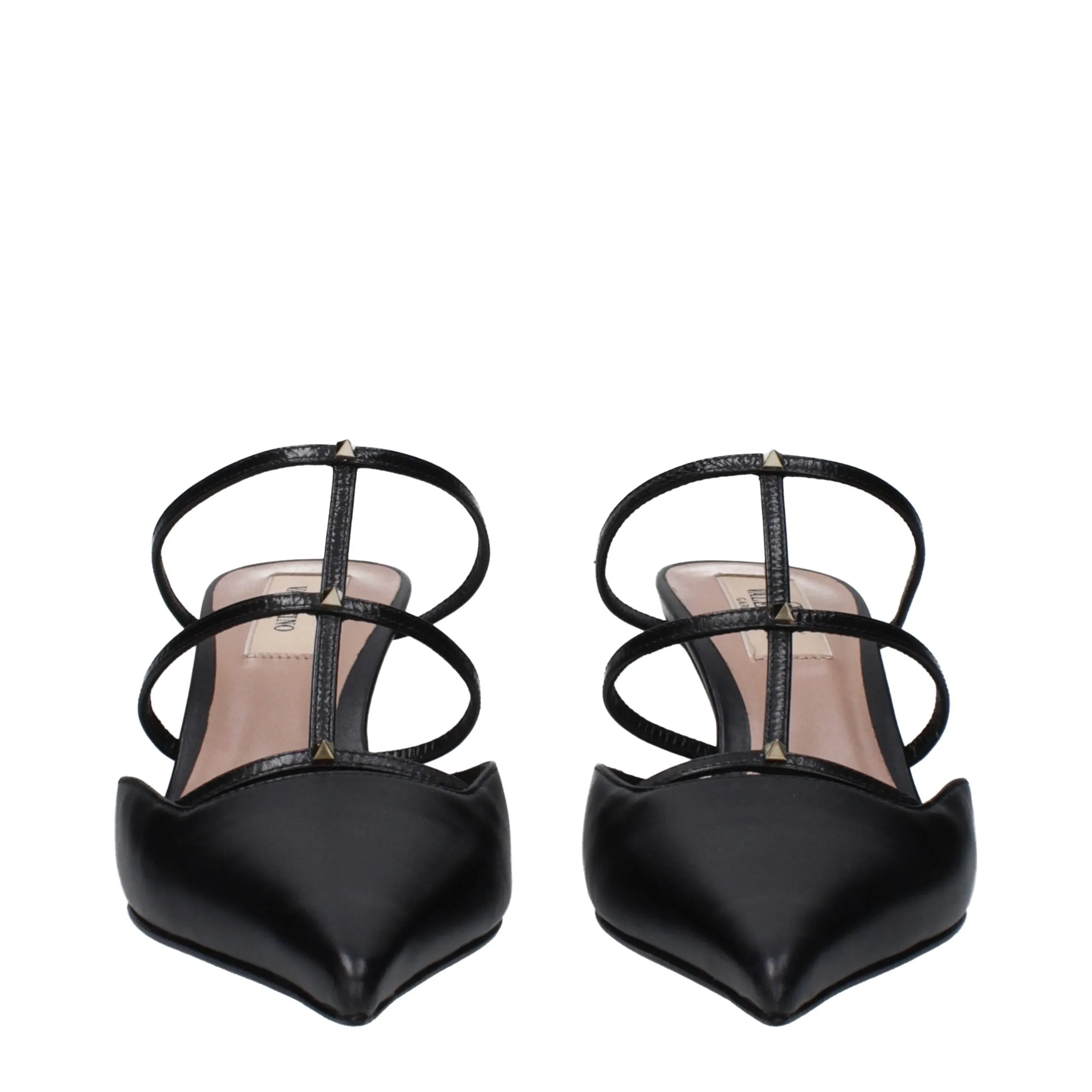 Valentino Garavani Black Leather Flat Sandals sold by Siebentaschen product image thumbnail 3