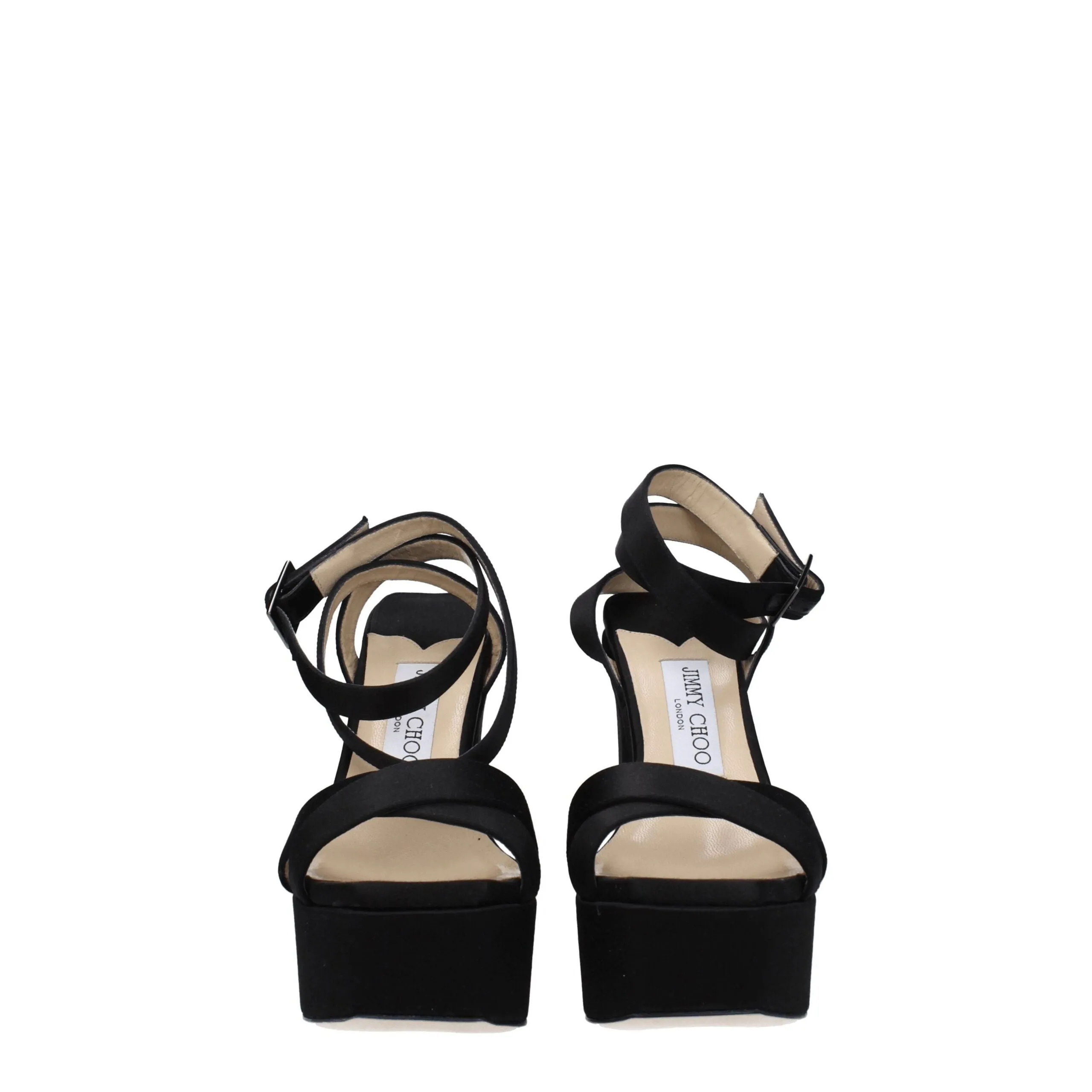 Jimmy Choo Black Satin Platform Sandals sold by Siebentaschen product image thumbnail 3