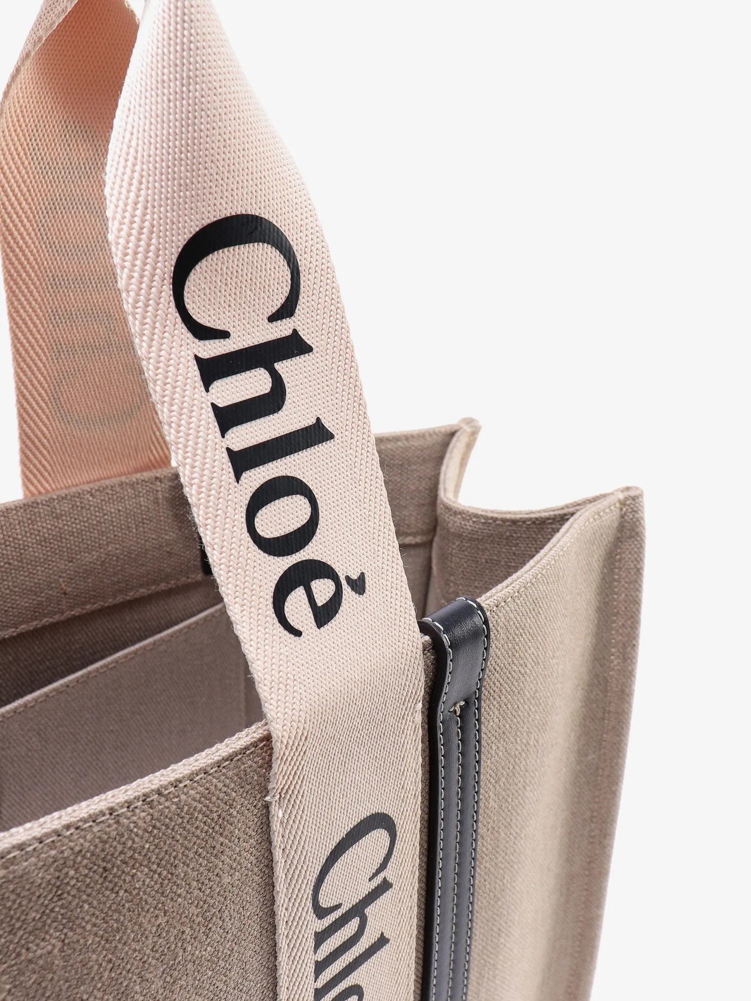 CHLOE' Linen shoulder bag with logo print sold by Siebentaschen product image thumbnail 5