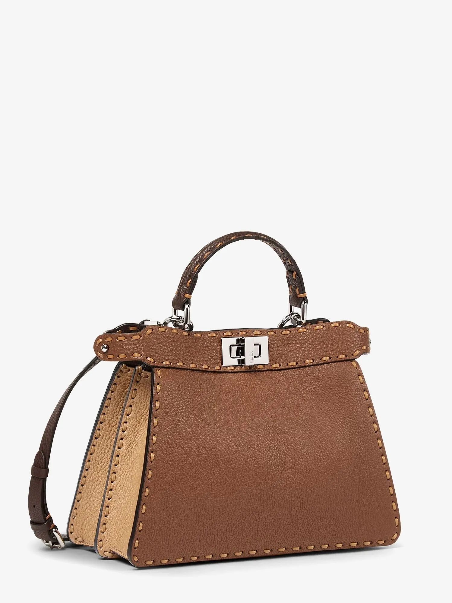 Fendi Peekaboo IseeU Small leather shoulder bag with Selleria macro stitching sold by Siebentaschen product image thumbnail 3