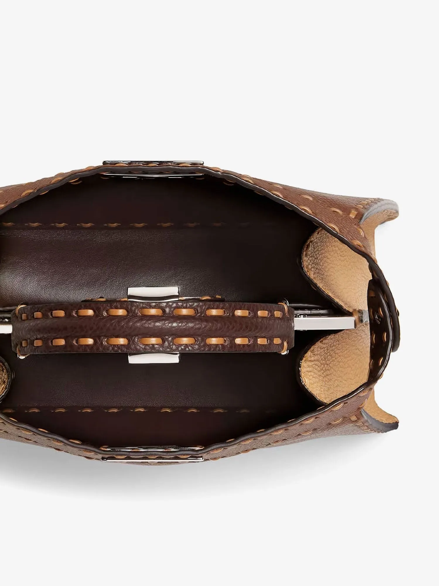 Fendi Peekaboo IseeU Small leather shoulder bag with Selleria macro stitching sold by Siebentaschen product image thumbnail 4