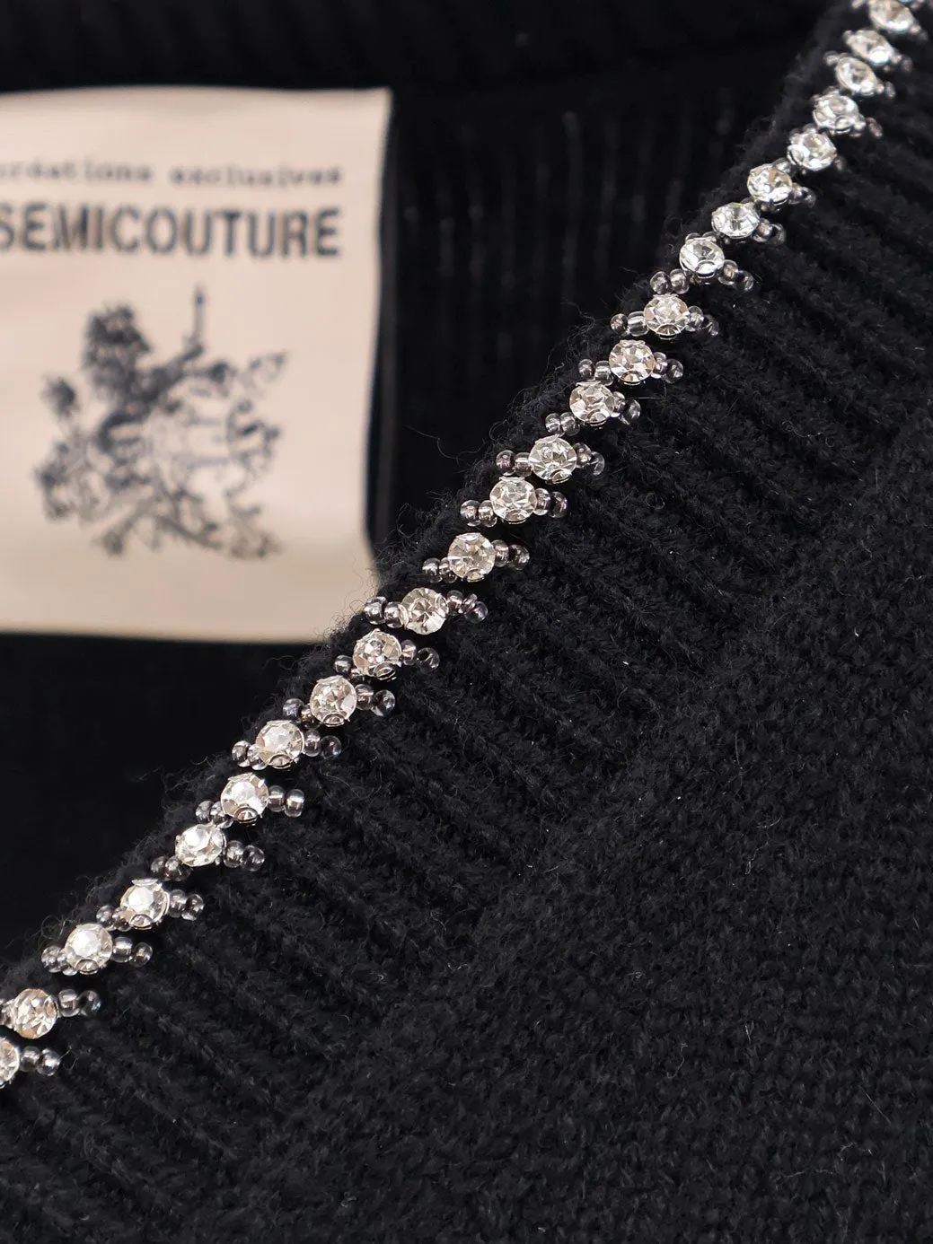 Semicouture Wool and cashmere sweater with rhinestones sold by Siebentaschen product image thumbnail 3