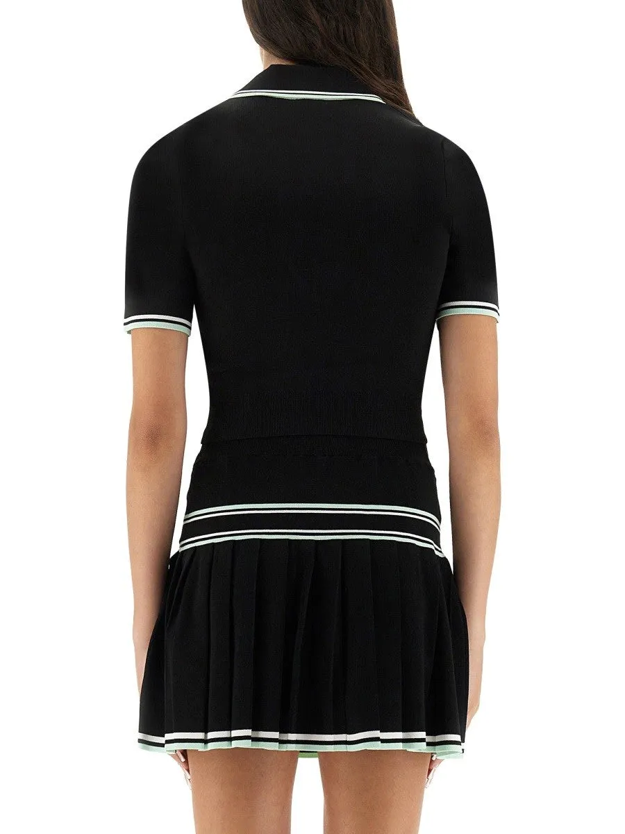 CASABLANCA VISCOSE V-NECK POLO SHIRT sold by Siebentaschen