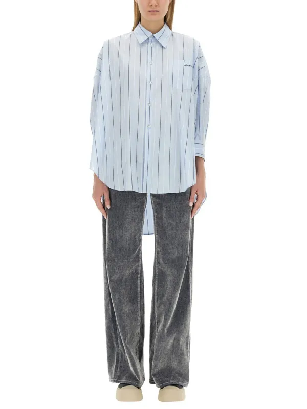 Marni ASYMMETRICAL STRIPED SHIRT made by Marni