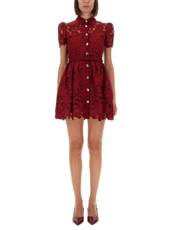 SELF-PORTRAIT LACE MINI DRESS WITH COLLAR sold by Siebentaschen