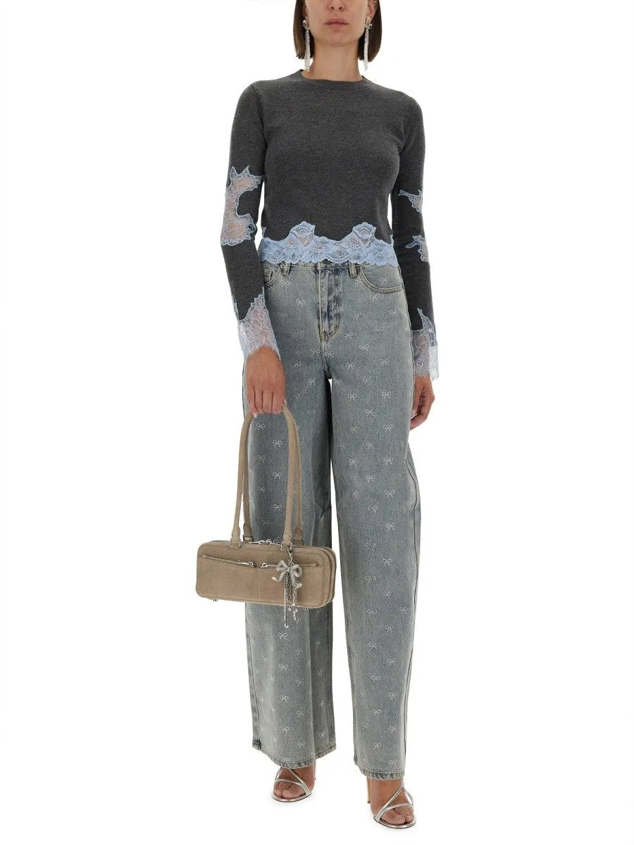 SELF-PORTRAIT JEANS WITH RHINESTONE BOWS sold by Siebentaschen product image thumbnail 2
