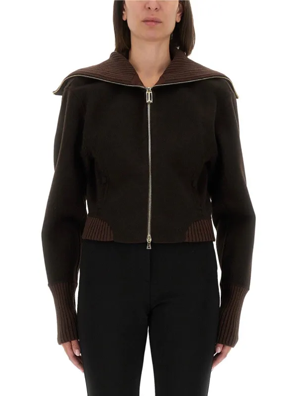 Victoria Beckham ZIPPERED WOOL JACKET sold by Siebentaschen