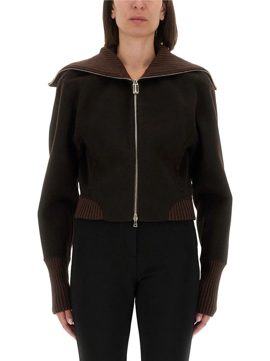 Victoria Beckham ZIPPERED WOOL JACKET sold by Siebentaschen