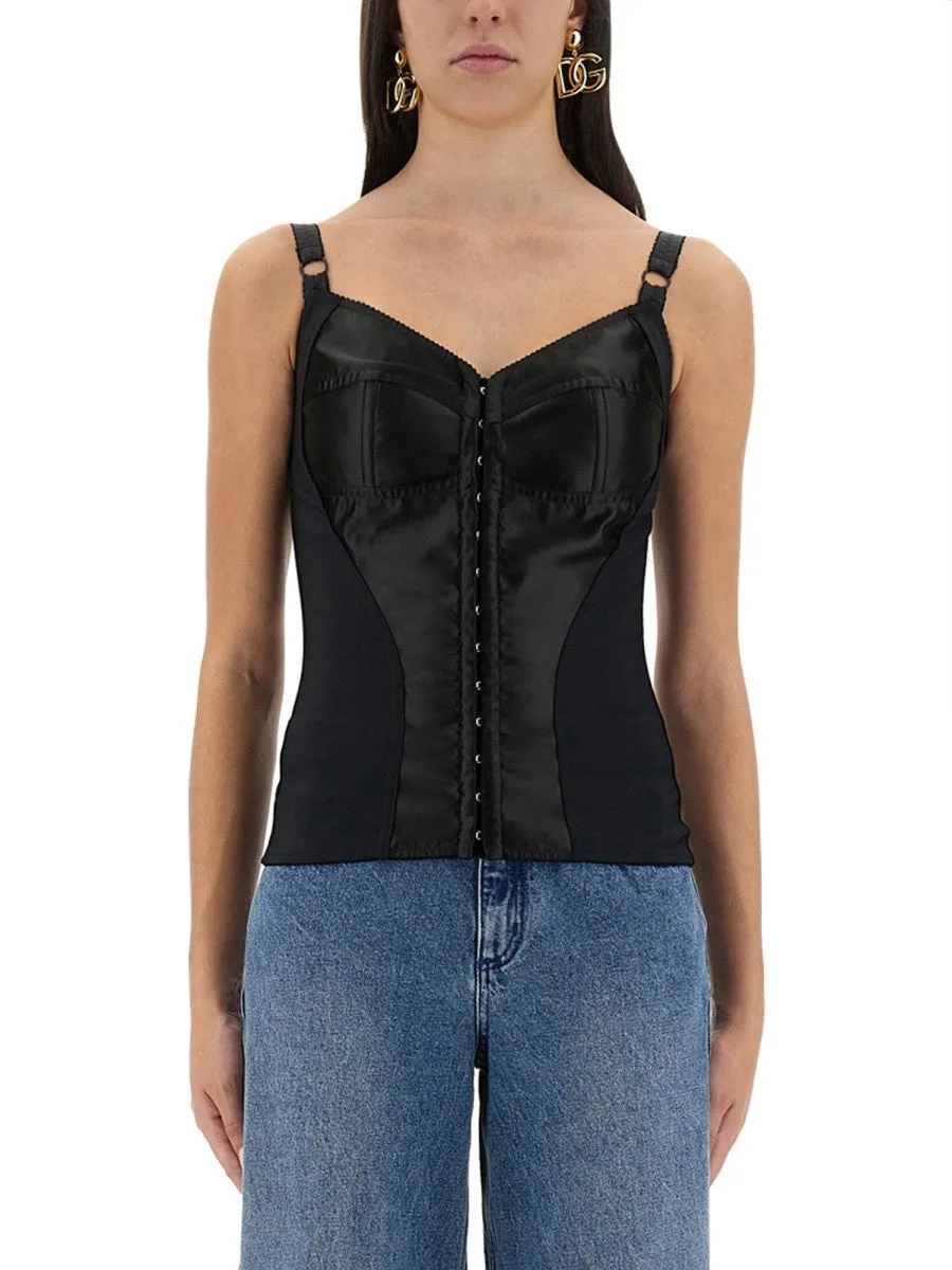 Dolce & Gabbana SATIN BUSTIER TOP sold by Siebentaschen