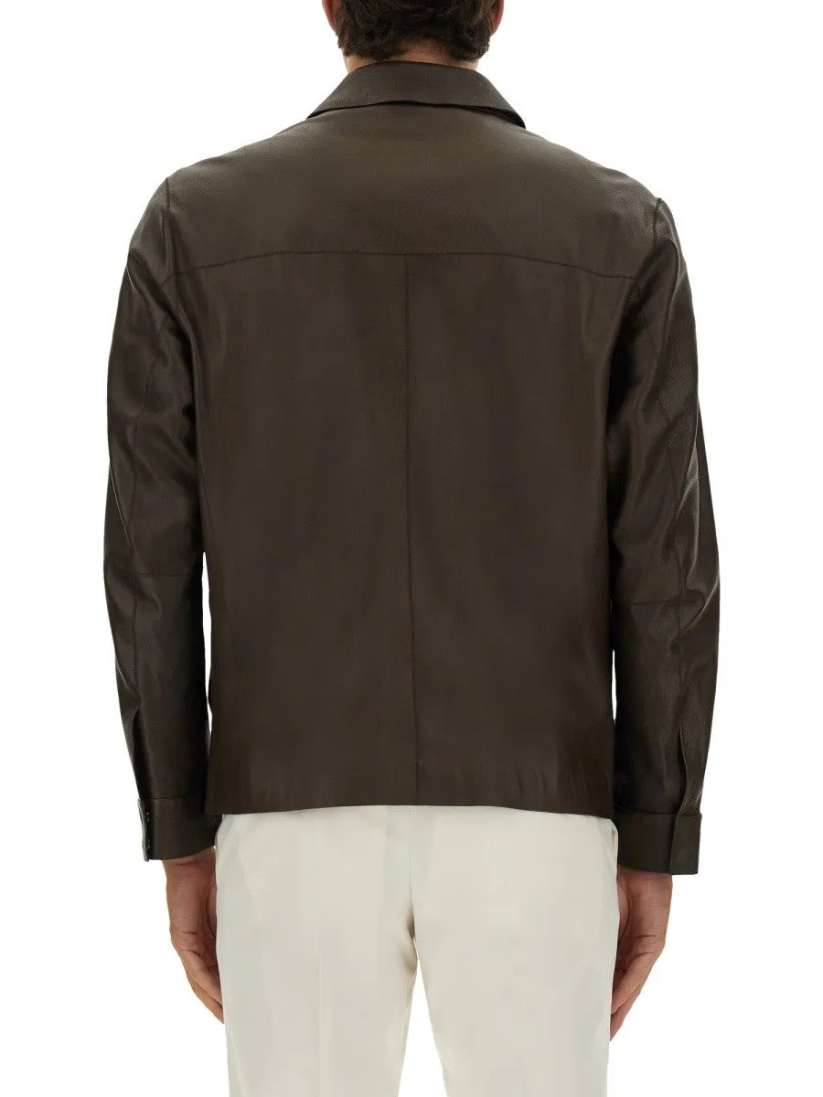 BOSS CAMEL LEATHER JACKET sold by Siebentaschen