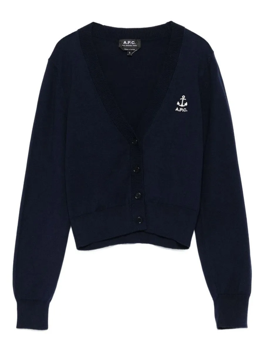 A.P.C. CARDIGAN WITH EMBROIDERED LOGO sold by Siebentaschen