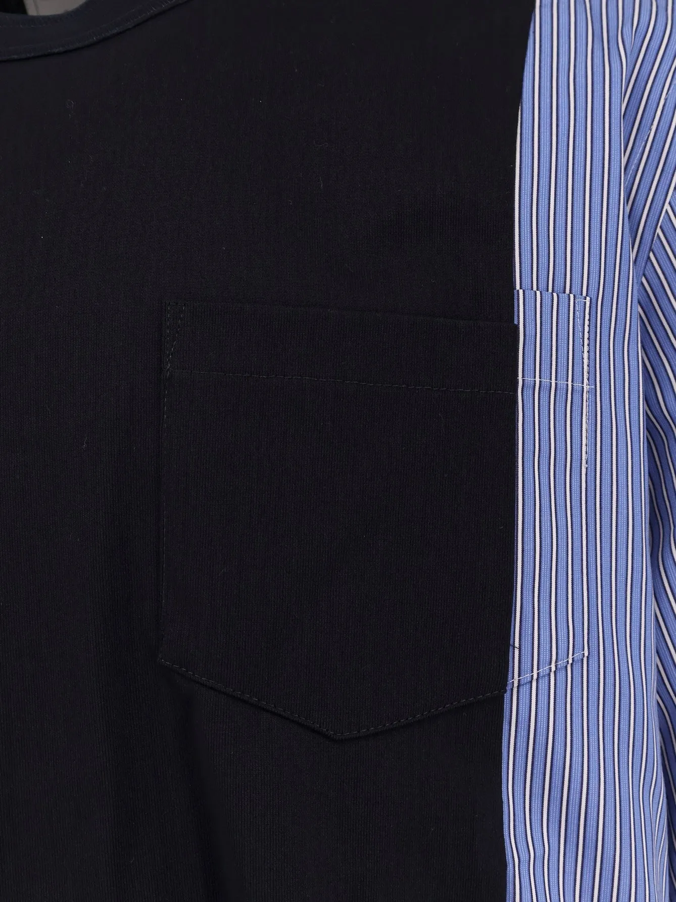 SACAI Cotton jersey T-shirt with popeline inserts sold by Siebentaschen product image thumbnail 3