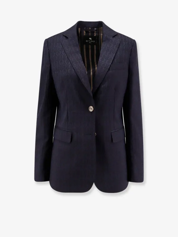 Etro Single-breasted wool blazer with iconic pattern sold by Siebentaschen