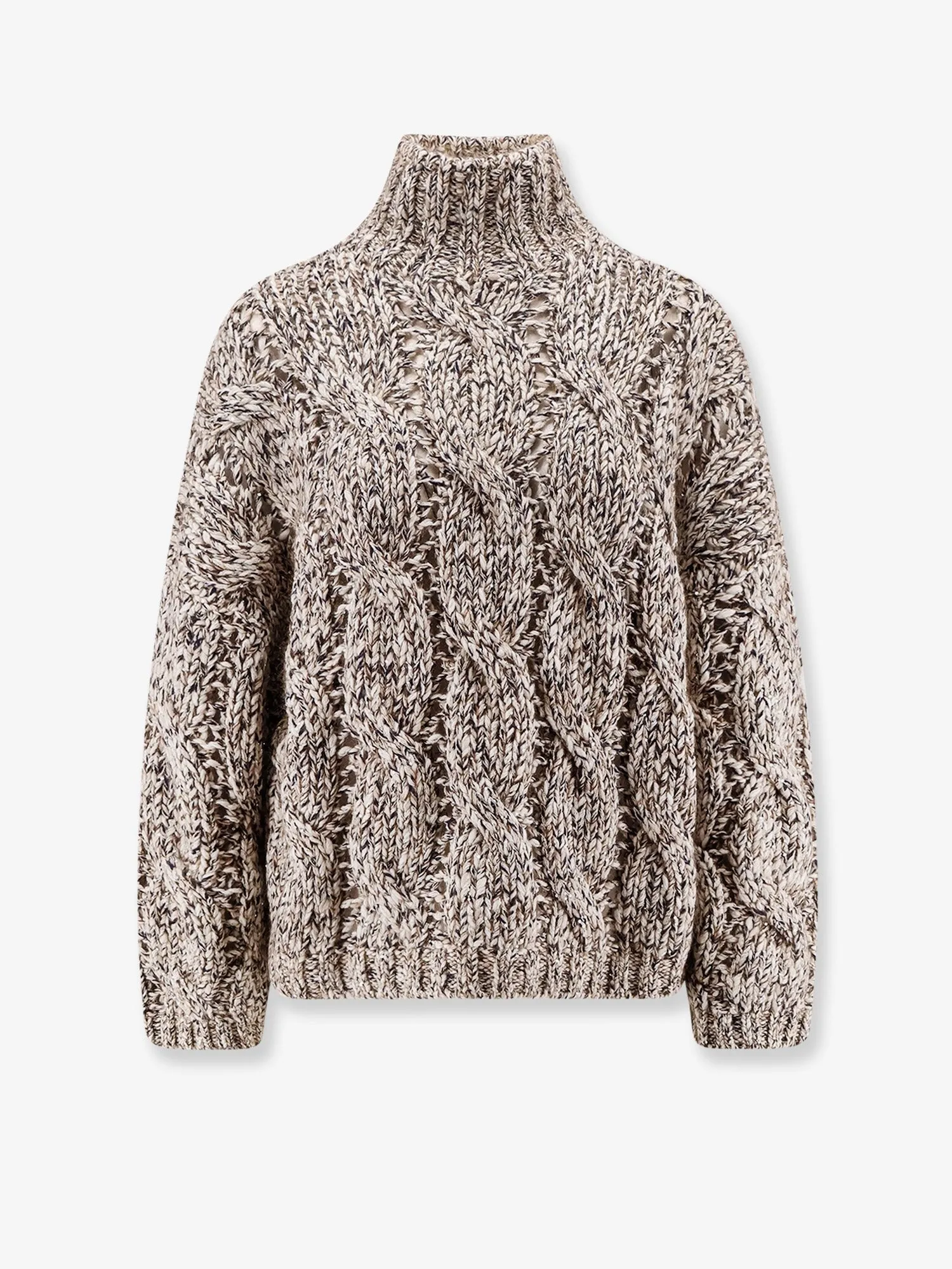 Brunello Cucinelli Wool and cashmere turtleneck sweater with sequins sold by Siebentaschen