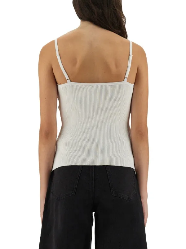 SELF-PORTRAIT RIBBED KNIT TOP WITH LACE sold by Siebentaschen