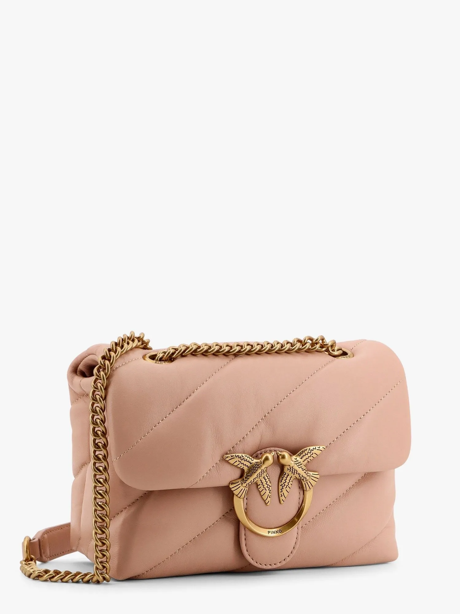 Pinko Matelassé leather shoulder bag with iconic love birds buckle sold by Siebentaschen product image thumbnail 3