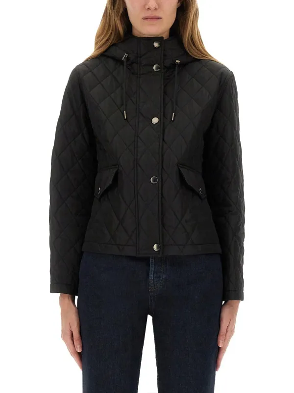 Burberry QUILTED NYLON CROPPED JACKET sold by Siebentaschen