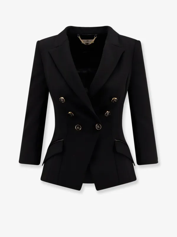 Elisabetta Franchi Fitted blazer with logoed buttons sold by Siebentaschen