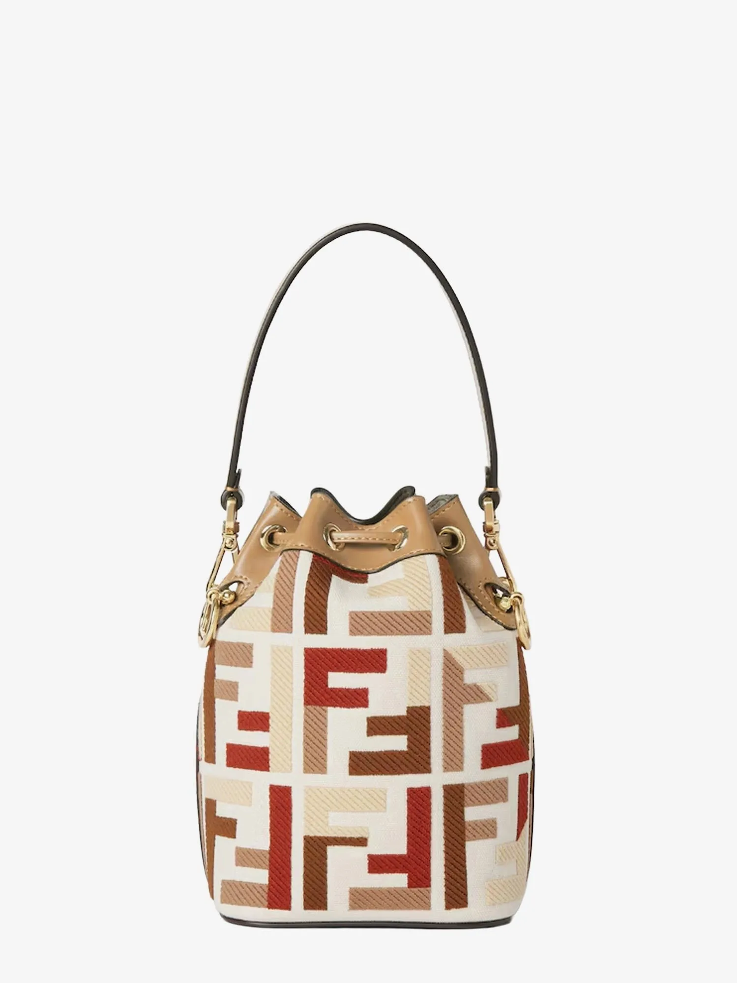 Fendi Mon Tresor FF jacquard fabric and leather bucket bag sold by Siebentaschen product image thumbnail 2