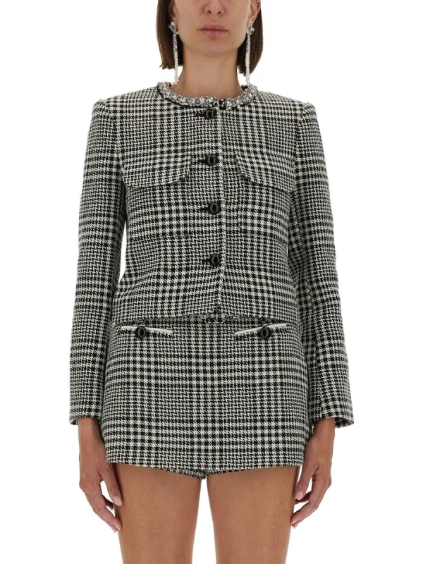 SELF-PORTRAIT HOUNDSTOOTH JACKET WITH CRYSTALS sold by Siebentaschen