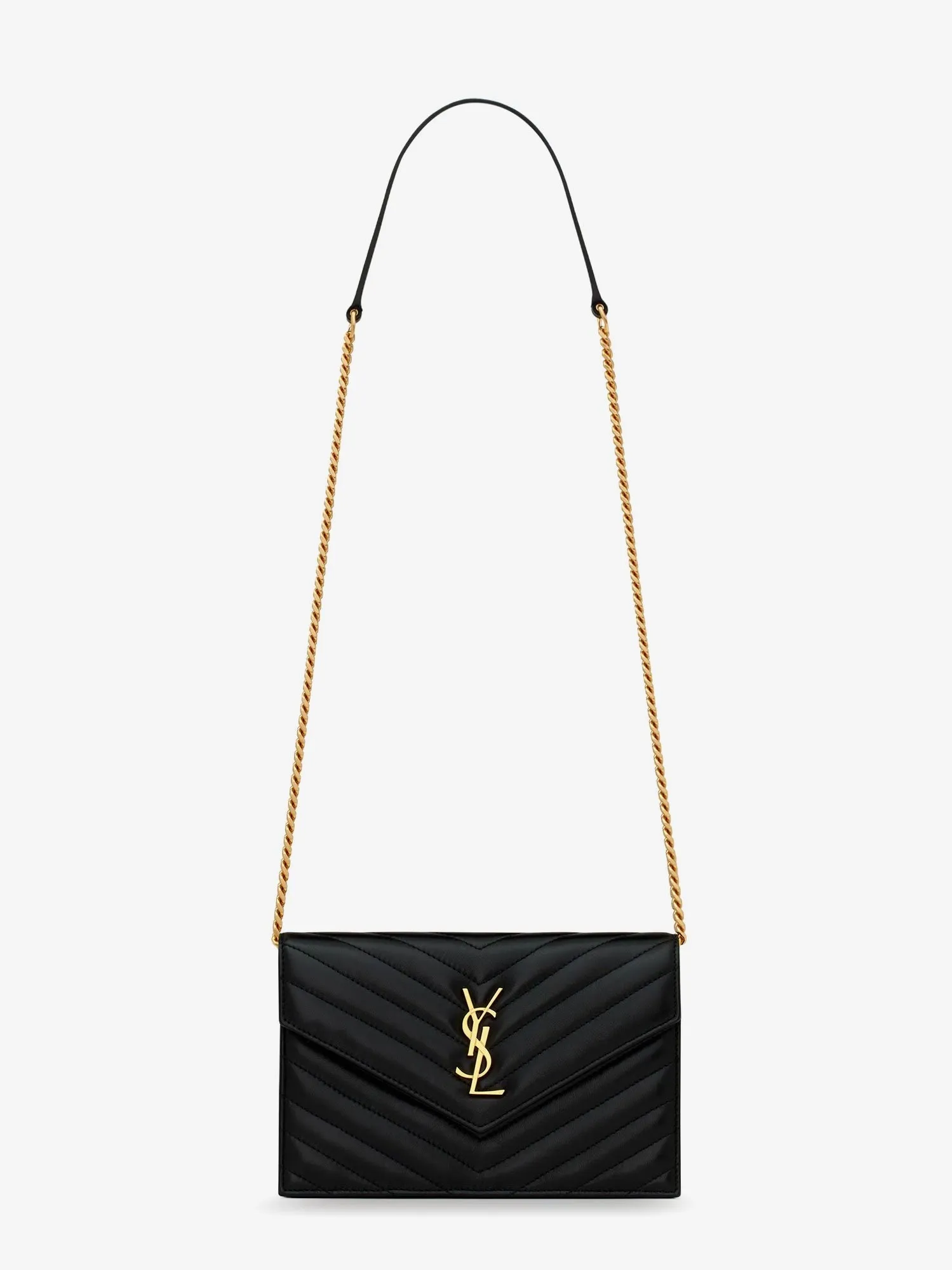 Saint Laurent Envelope matelassé lather shoulder bag sold by Siebentaschen