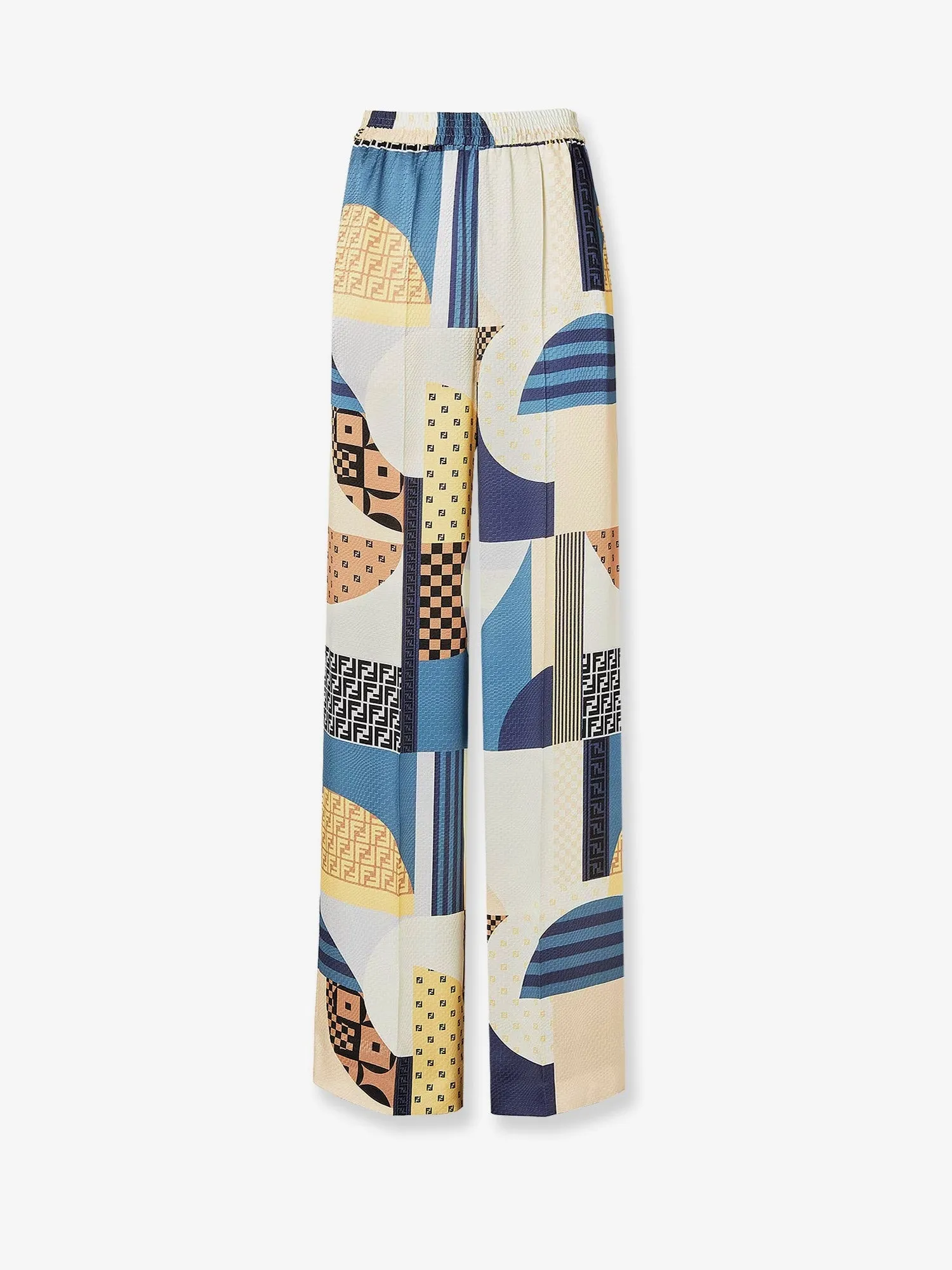 Fendi Patchwork silk trousers sold by Siebentaschen