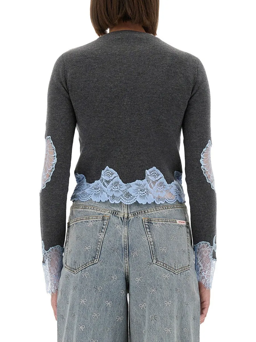 SELF-PORTRAIT JERSEY WITH LACE INSERTS sold by Siebentaschen product image thumbnail 3