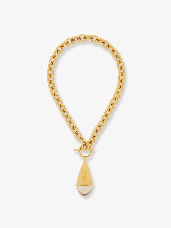 CHLOE' Chloé Prism brass necklace sold by Siebentaschen