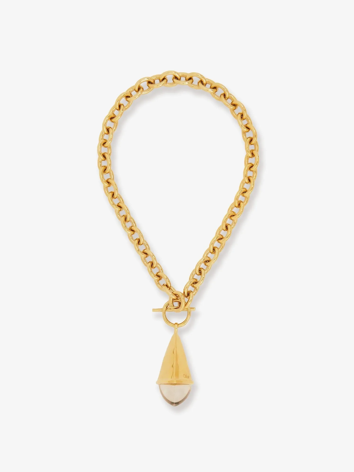 CHLOE' Chloé Prism brass necklace sold by Siebentaschen