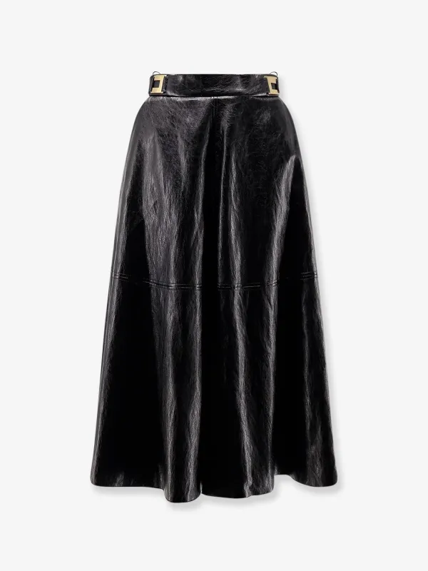 Elisabetta Franchi Faux leather skirt sold by Siebentaschen
