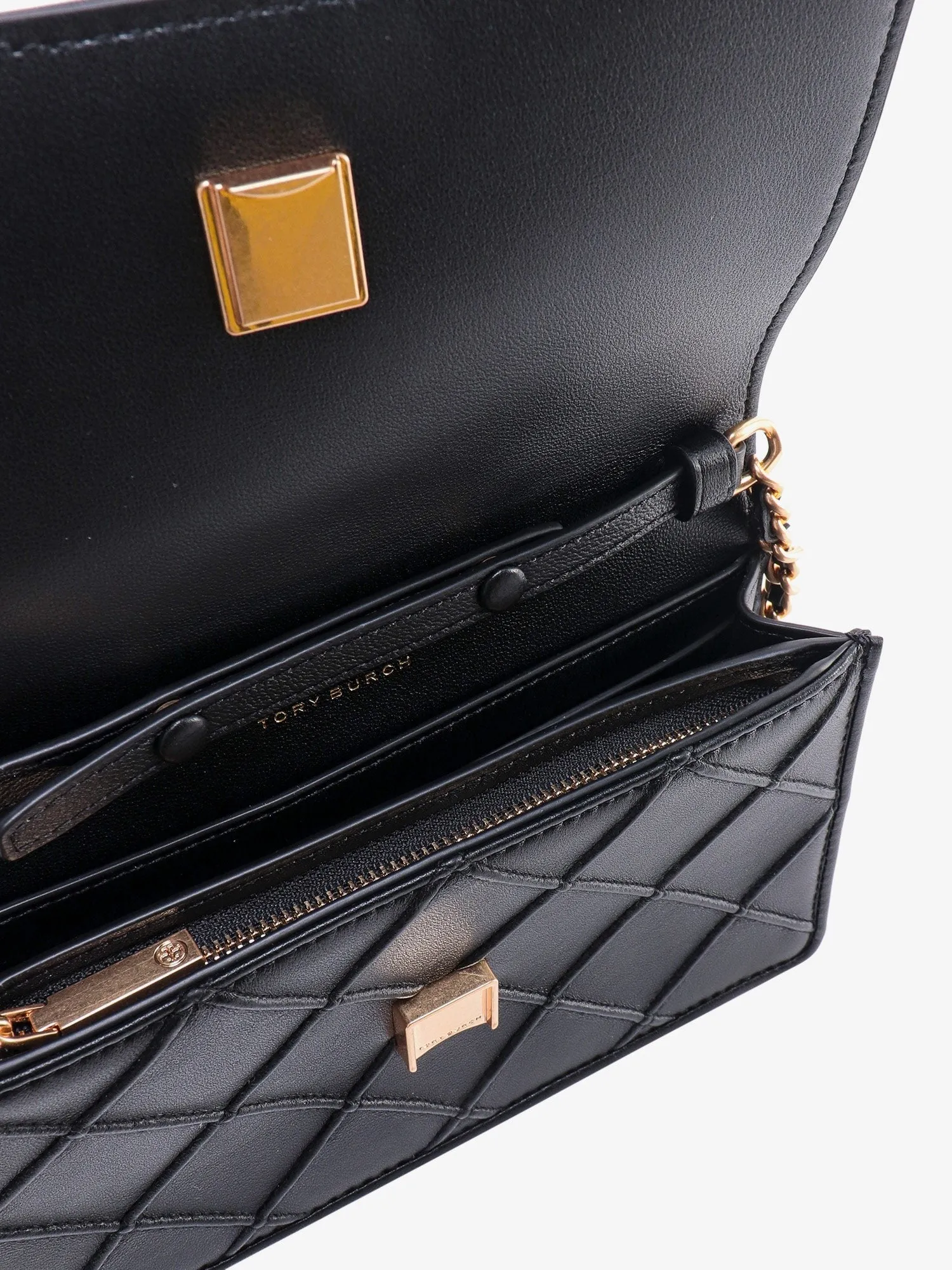 Tory Burch Stitched leather shoulder bag with embossed logo sold by Siebentaschen product image thumbnail 4