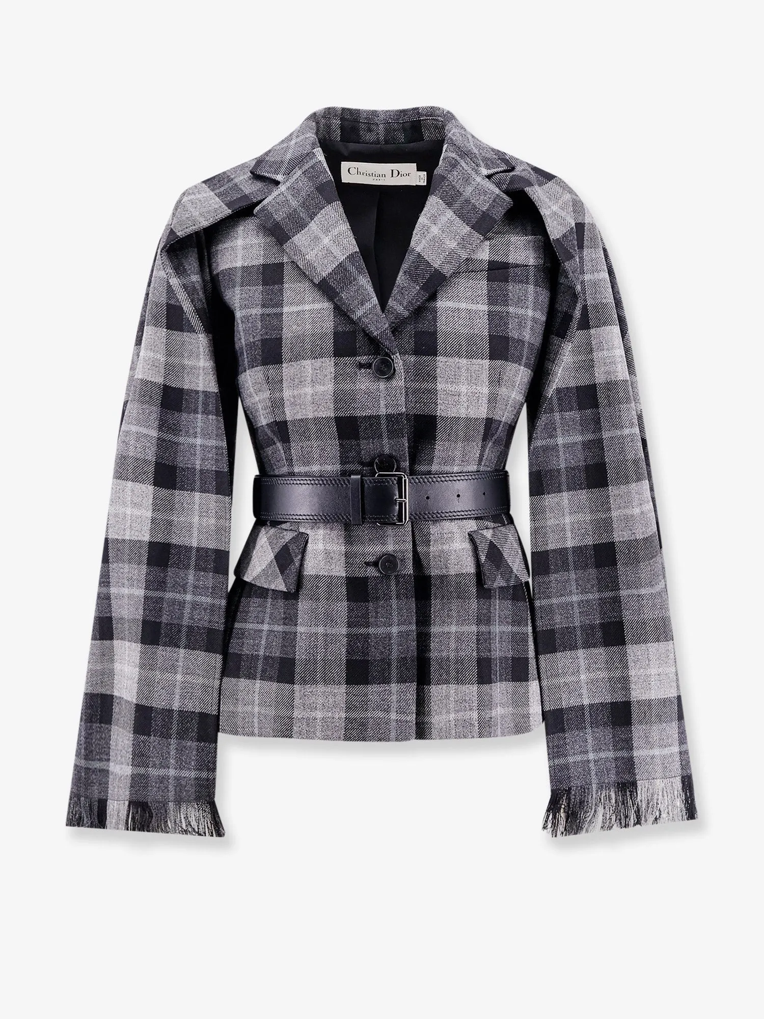 Dior Madras blazer with belt and removable scarf sold by Siebentaschen