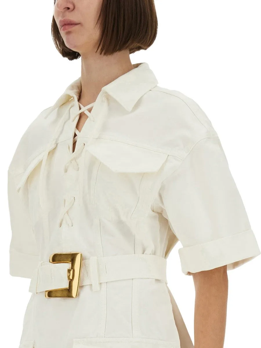 Balmain COTTON GABARDINE SHORT DRESS sold by Siebentaschen product image thumbnail 4