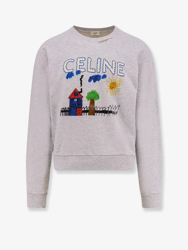 Celine Cotton sweatshirt with multicolor print sold by Siebentaschen