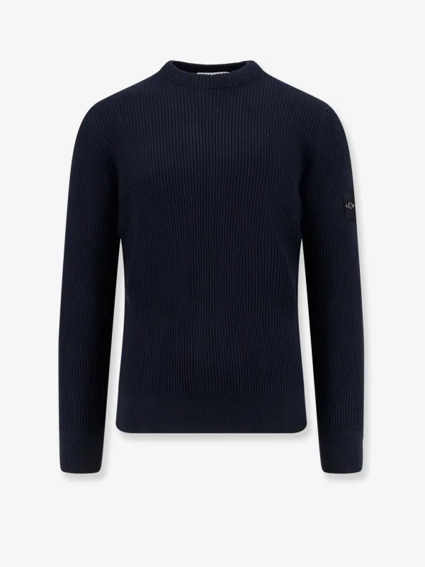 Stone Island Ribbed certified virgin wool sweater sold by Siebentaschen
