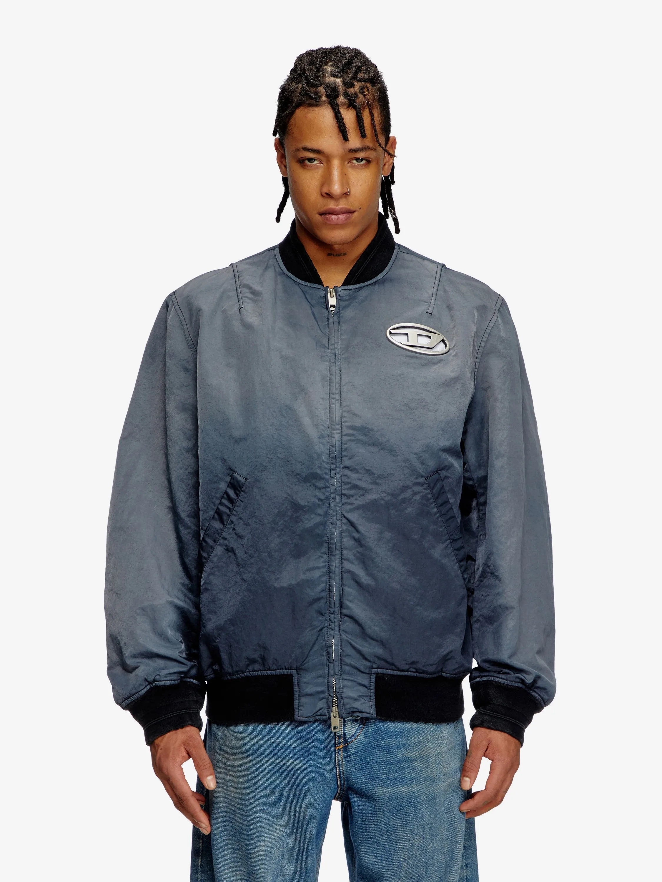 Diesel J-Kepes delavé nylon bomber jacket sold by Siebentaschen product image thumbnail 3