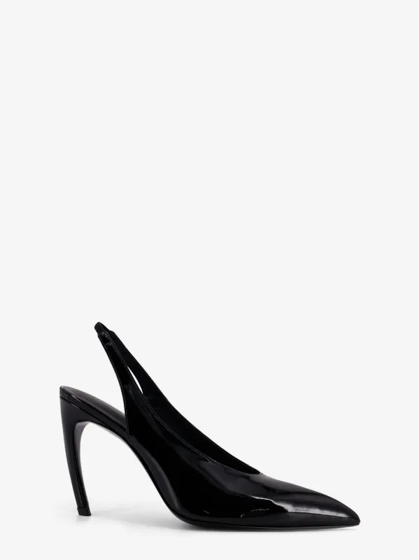 The Attico Viper leather slingback pumps sold by Siebentaschen