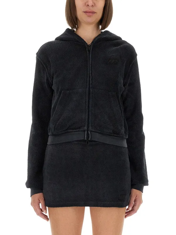 Alexander Wang COTTON TERRY SWEATSHIRT WITH ZIPPER made by Alexander Wang