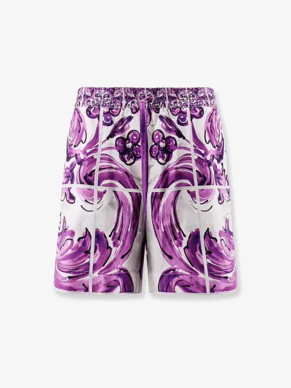 Dolce & Gabbana Cotton shorts with Maiolica print sold by Siebentaschen