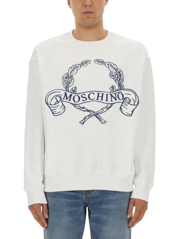 Moschino SWEATSHIRT WITH LAUREL CROWN LOGO EMBROIDERY sold by Siebentaschen